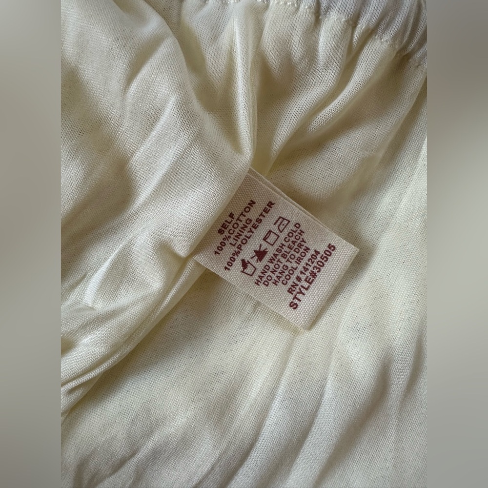 Hem & Thread Cream Pajama Set with⭐️⭐️Pattern - Picture 6 of 7